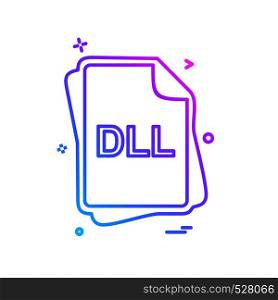 DLL file type icon design vector