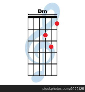 Dm guitar chord icon. Basic guitar chord vector illustration symbol design