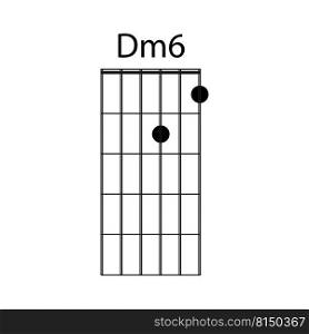Dm6 guitar chord icon vector illustration design