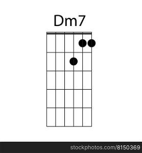 Dm7 guitar chord icon vector illustration design