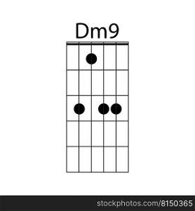 Dm9 guitar chord icon vector illustration design