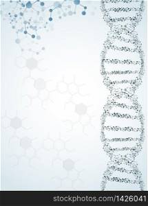 DNA and Molecules on isolated background.Vector