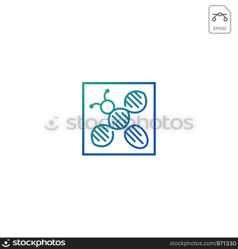 dna bee logo template vector icon isolated. dna bee logo template vector icon element isolated