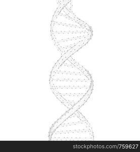 DNA chain spiral chain of nucleotides. Health, medicine, chemistry, biotechnology, biological data transfer and DNA molecules structure concept. Low poly design.. DNA chain vector illustration.