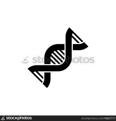 DNA, Chromosome, Genetic. Flat Vector Icon illustration. Simple black symbol on white background. DNA, Chromosome, Genetic sign design template for web and mobile UI element. DNA, Chromosome, Genetic Flat Vector Icon