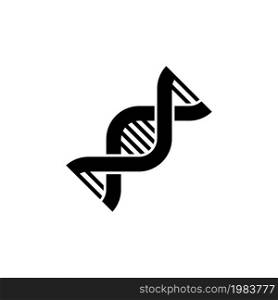 DNA, Chromosome, Genetic. Flat Vector Icon illustration. Simple black symbol on white background. DNA, Chromosome, Genetic sign design template for web and mobile UI element. DNA, Chromosome, Genetic Flat Vector Icon