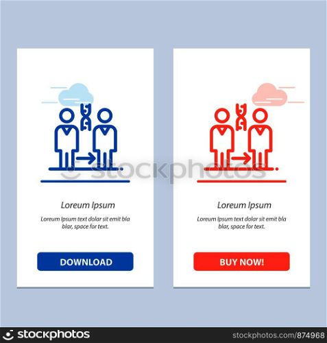 Dna, Cloning, Patient, Hospital, Health Blue and Red Download and Buy Now web Widget Card Template