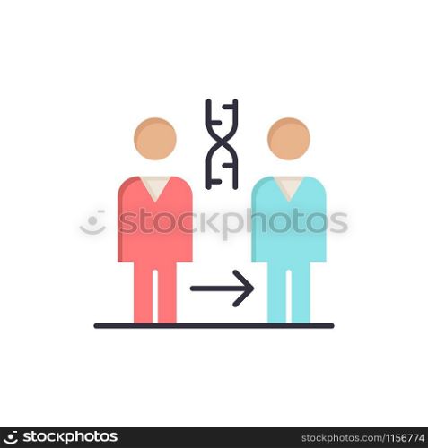 Dna, Cloning, Patient, Hospital, Health Flat Color Icon. Vector icon banner Template