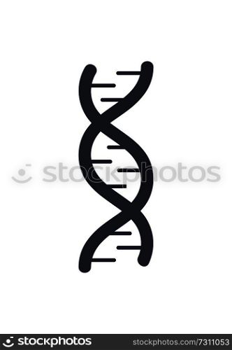 DNA deoxyribonucleic acid chain logo design in black and white colors, DNA logotype of nucleotides carrying genetic instructions vector illustration isolated. DNA Deoxyribonucleic Acid Chain Logo Design Icon