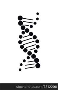DNA deoxyribonucleic acid chain logo design in black and white colors, DNA logotype of nucleotides carrying genetic instructions vector illustration isolated. DNA Deoxyribonucleic Acid Chain Logo Design Icon