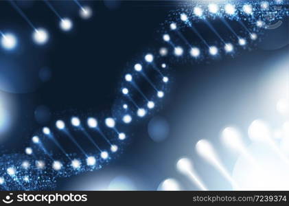 DNA digital, sequence, code structure with glow. Science concept and nano technology background. vector design.