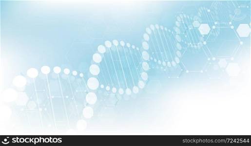 DNA digital, sequence, code structure with glow. Science concept and nano technology background. vector design.