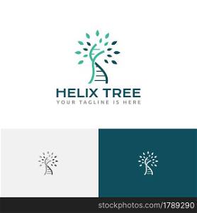 DNA Double Helix Tree Biology Health Science Research Laboratory Logo