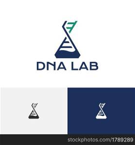 DNA Double Helix Tube Genetic Biology Medical Research Logo