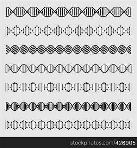 Dna elements. Helix double chromosomes model molecule genome code modification alteration dna cell genes chain chemistry vector borders. Dna elements. Helix double chromosomes model molecule genome code modification alteration dna cell chain chemistry vector border set
