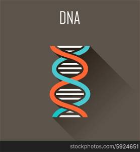 DNA. Flat icon. Vector illustration