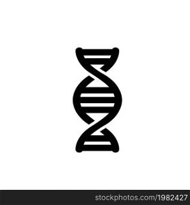 DNA. Flat Vector Icon illustration. Simple black symbol on white background. DNA sign design template for web and mobile UI element. DNA Flat Vector Icon