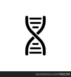 DNA. Flat Vector Icon. Simple black symbol on white background. DNA Flat Vector Icon