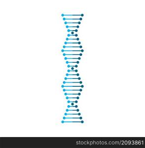 Dna gene helix. Gene strand. Genetic chain icon. Cell for science. Abstract chromosome pattern. Logo molecule and genome. Biotechnology symbol. Pictogram vector.