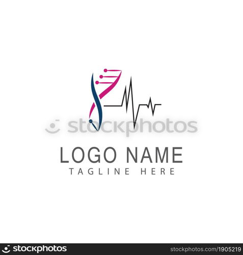 DNA gene Logo Template vector symbol illustration