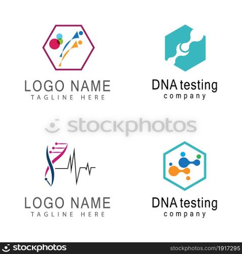 DNA gene Logo Template vector symbol illustration