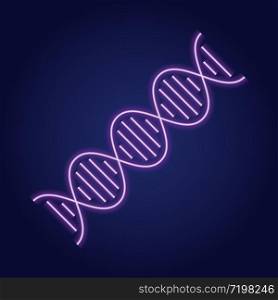 dna genetic icon isolated neon background vector illustration