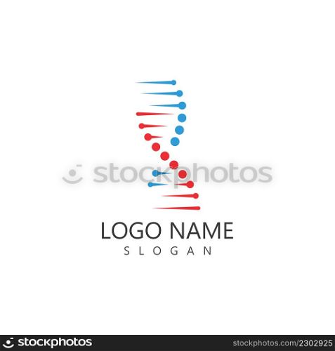DNA Genetic Logo Icon Design Template Vector