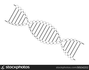 DNA helix flat monochrome isolated vector object. Genetic information. Editable black and white line art drawing. Simple outline spot illustration for web graphic design. DNA helix flat monochrome isolated vector object