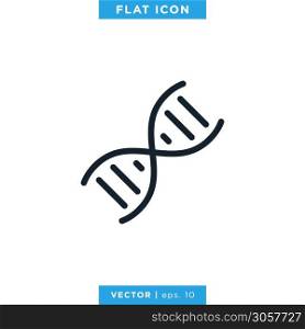 DNA Helix Icon Vector Design Template. Editable Stroke.