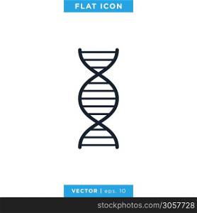 DNA Helix Icon Vector Design Template. Editable Stroke.