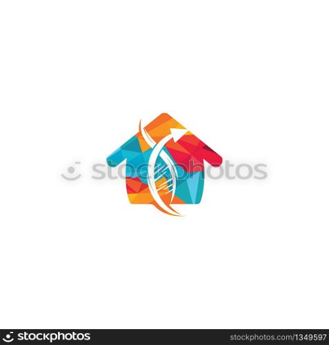 DNA home logo vector design. Health care logo design