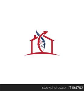 DNA home logo vector design. Health care logo design