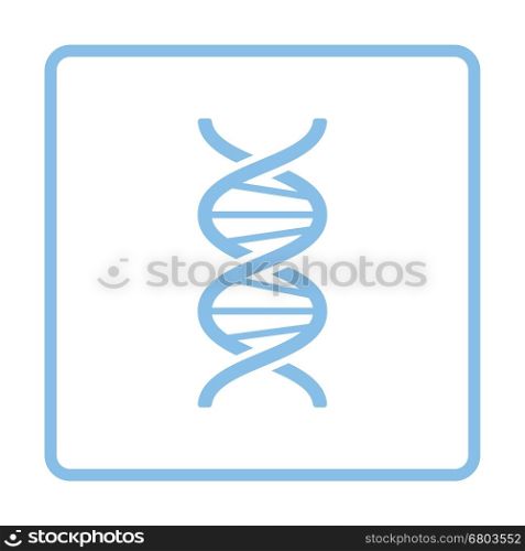 DNA icon. Blue frame design. Vector illustration.