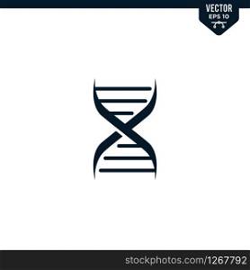 DNA icon collection in glyph style, solid color vector