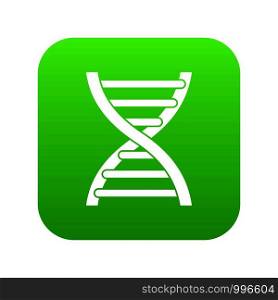 DNA icon digital green for any design isolated on white vector illustration. DNA icon digital green