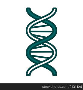 DNA Icon. Editable Bold Outline With Color Fill Design. Vector Illustration.