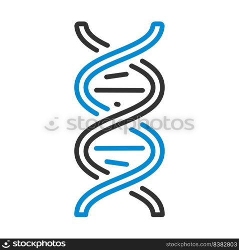 DNA Icon. Editable Bold Outline With Color Fill Design. Vector Illustration.