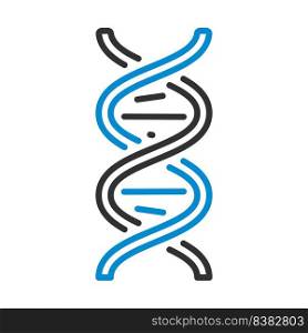 DNA Icon. Editable Bold Outline With Color Fill Design. Vector Illustration.