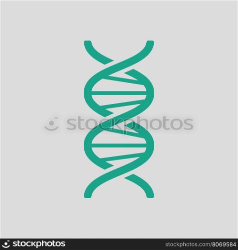 DNA icon. Gray background with green. Vector illustration.