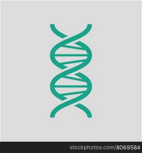 DNA icon. Gray background with green. Vector illustration.