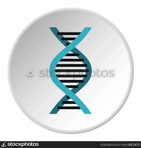 DNA icon in flat circle isolated vector illustration for web. DNA icon circle
