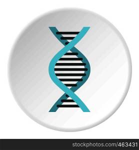 DNA icon in flat circle isolated vector illustration for web. DNA icon circle