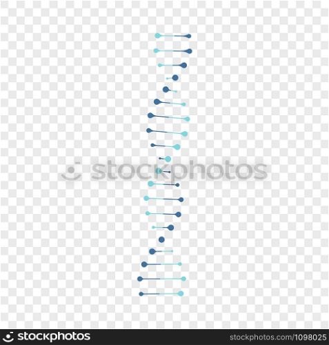Dna icon isolated on transparent background. Vector