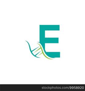 DNA icon logo with letter E template design illustration