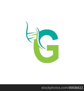 DNA icon logo with letter G template design illustration