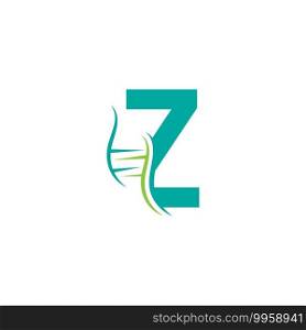 DNA icon logo with letter Z template design illustration