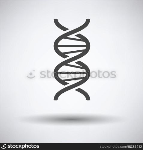 DNA icon on gray background, round shadow. Vector illustration.