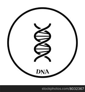 DNA icon. Thin circle design. Vector illustration.