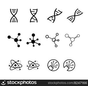 DNA icon vector logo design template flat sty≤