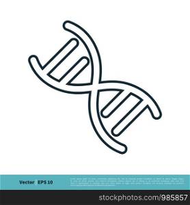 DNA Icon Vector Logo Template Illustration Design. Vector EPS 10.